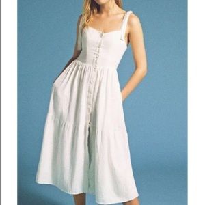 Urban Outfitters Positano Linen Midi Dress